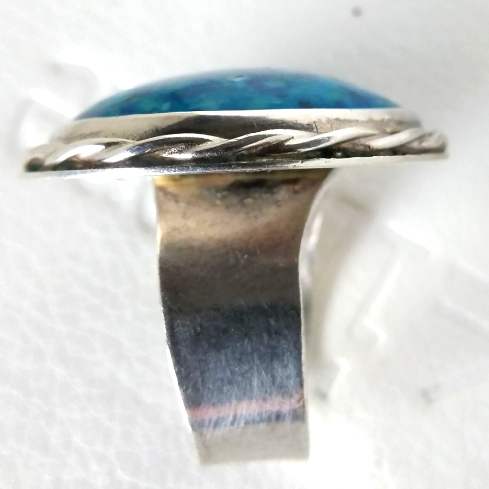 Azurite Shield Statement Ring - 7 - image 3